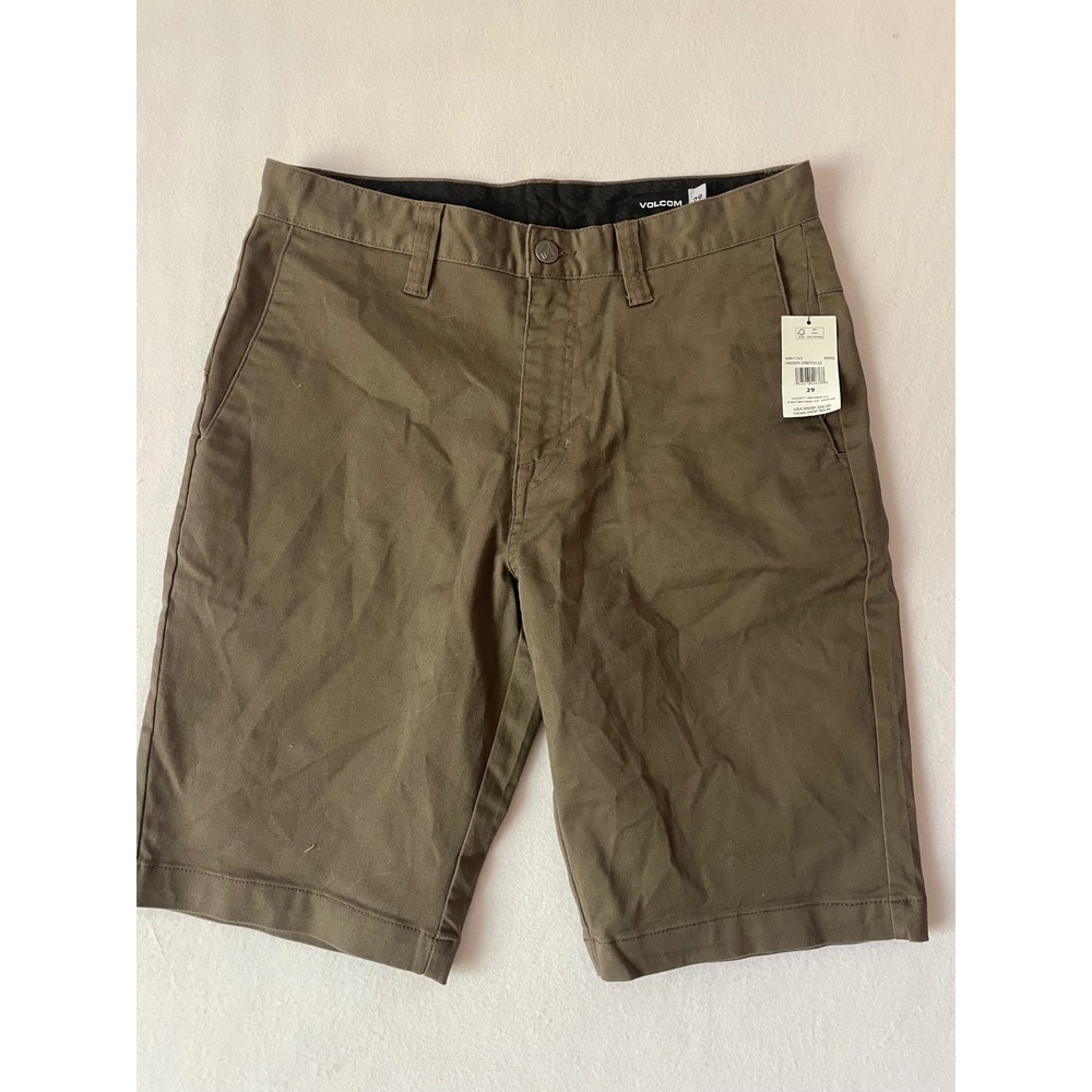 Volcom NWT Frickin Modern Stretch‎ Mens Chino Shorts Dark Earth Brown Size 29